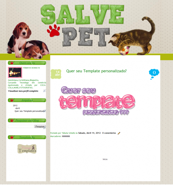 Template personalizado Pet Salve